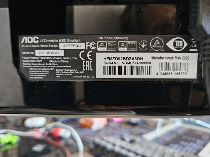 Монитор AOC U2777PQU 27'' IPS 4K 2