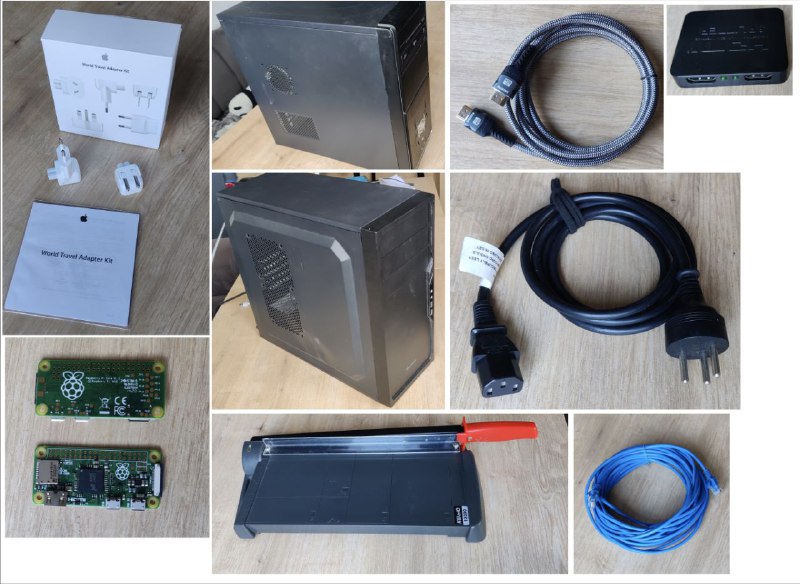 HDMI splitter, кабели, Raspberry Pi Zero, корпуса для компьютера, адаптеры Apple и USB-Wi-Fi