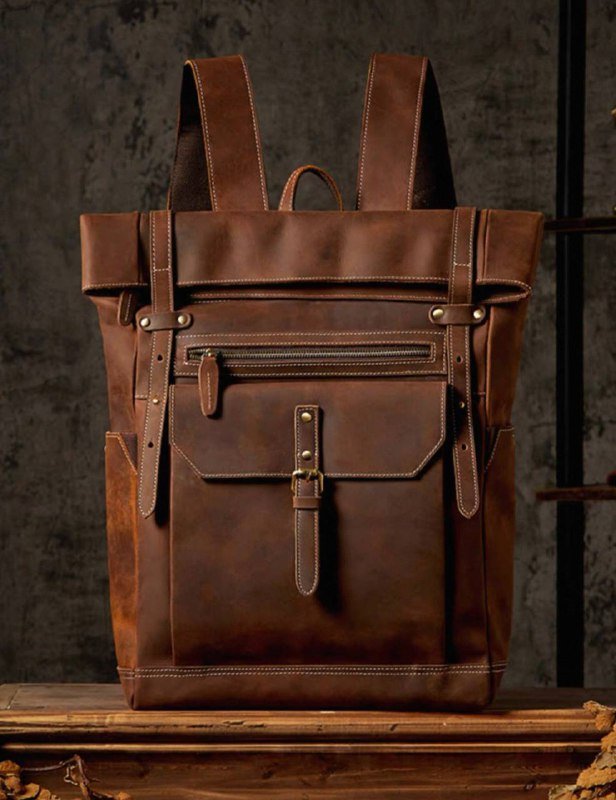 Кожаный винтажный рюкзак