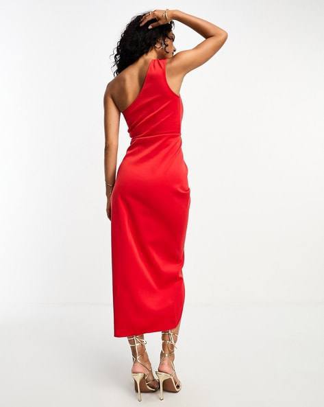 красное платье Asos Design, красное платье Asos Design