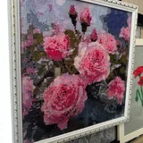 Ручная вышивка крестиком, картина в рамке 2