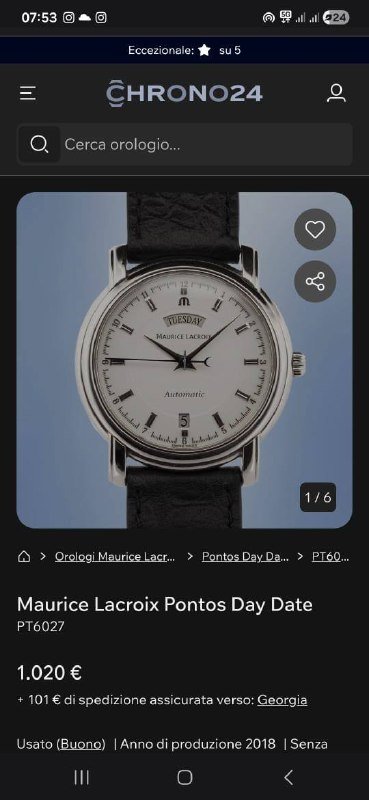Maurice Lacroix Pontos Day Date PT6027 часы
