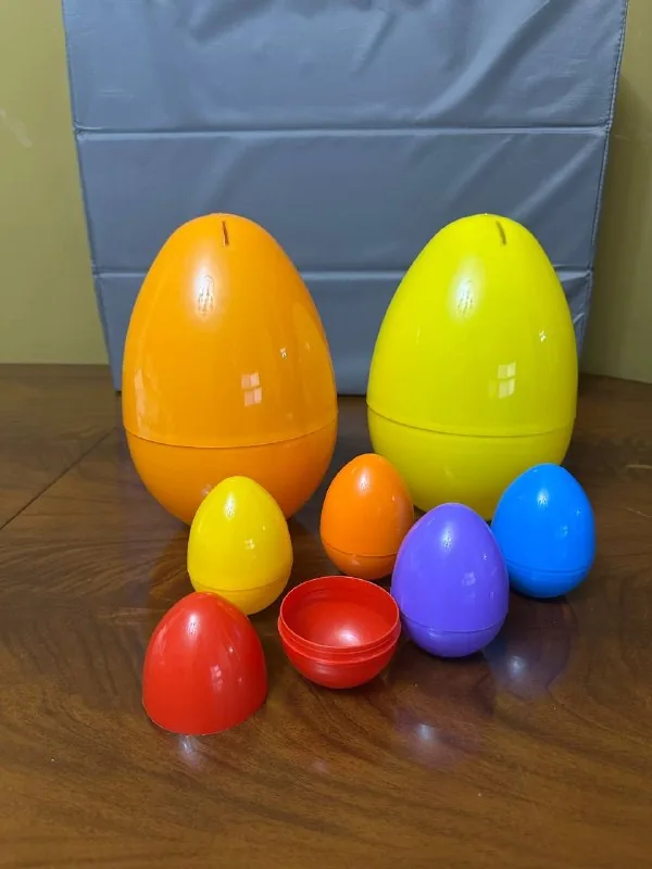 Egg toys and a piggy bank egg