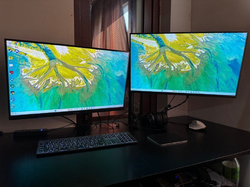 Игровой компьютер, 2 монитора, клавиатура 3