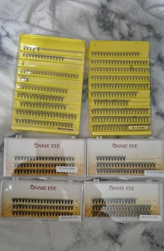 накладные ресницы CINNIE EYE пучковые жёлтая упаковка
