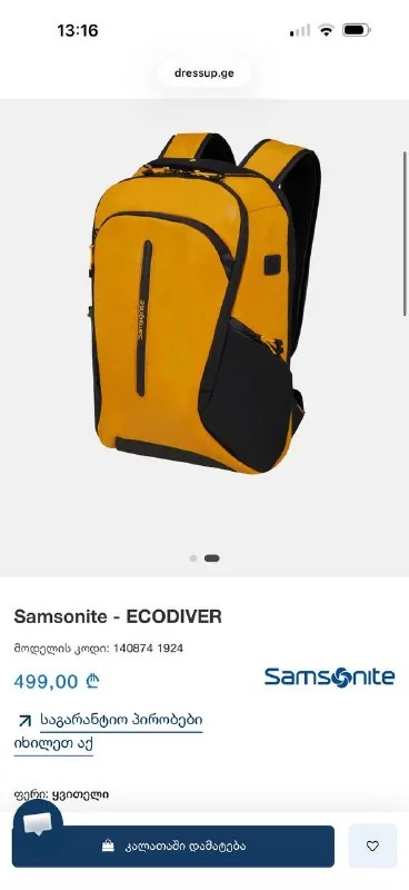 Рюкзак Samsonite Ecodiver 1