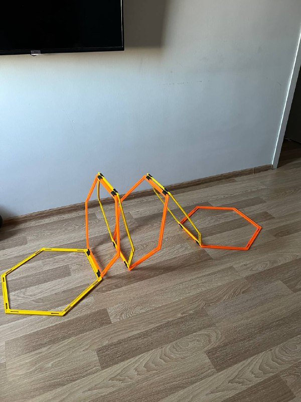 Дорожка координационная желто-оранжевая из 6 шестиугольников 2