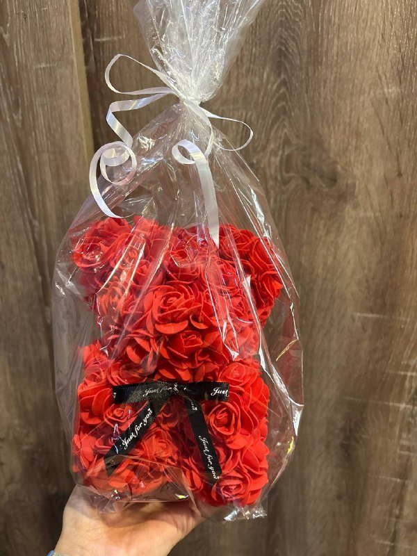 Мишка из роз 35х15