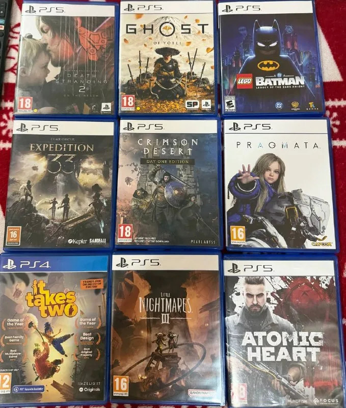 Death Stranding 2, Ghost of Yōtei, Lego Batman, Clair Obscur, Crimson Desert, Pragmata, It Takes Two, Little Nightmares III, Atomic Heart