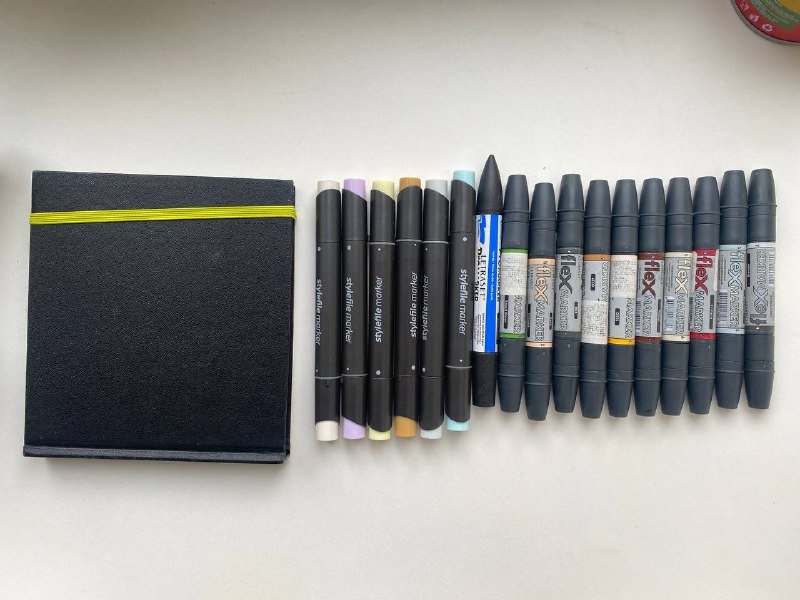 Художественные маркеры Flex, STYLEFINE и блокнот для маркеров