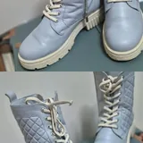 Красные туфли, зимние сапоги, белые сапоги, босоножки, кроссовки Puma и Oysho, голубые сапоги 7
