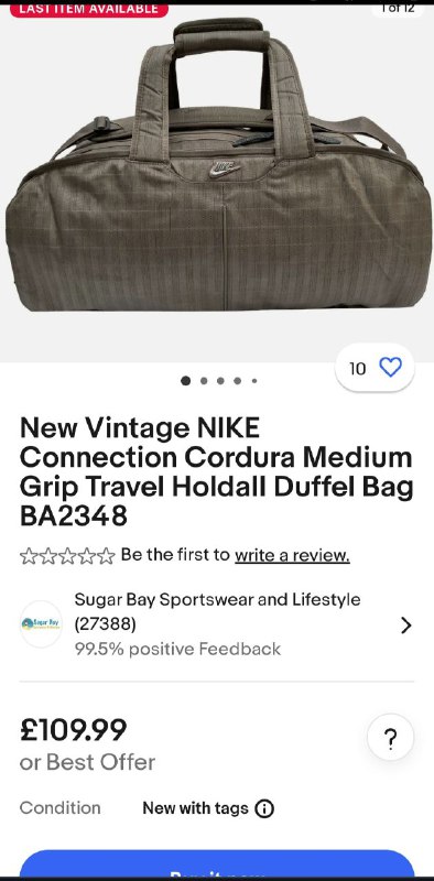 NIKE Connection Cordura Medium Grip Travel Holdall