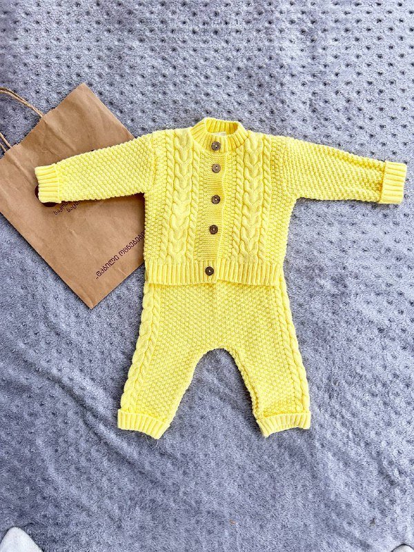 Вязаный костюм детский размер 68-80