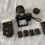 Sony a7 Mark I body, kit lens 28-70mm, Ulanzi F32 flash 1