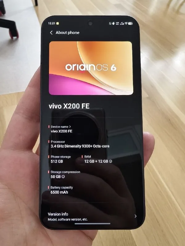 Телефон VIVO X200 FE 512 GB, black 1