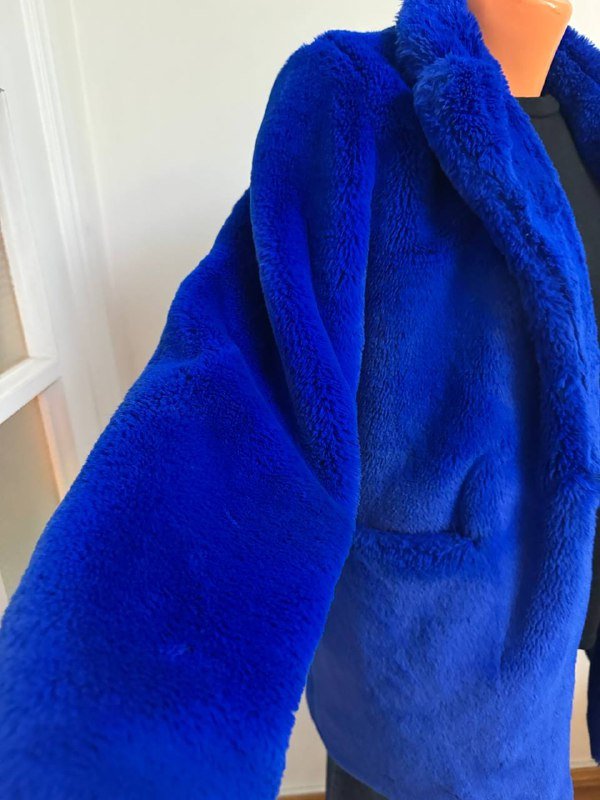 Синяя женская куртка из полиэстера, размер M 4