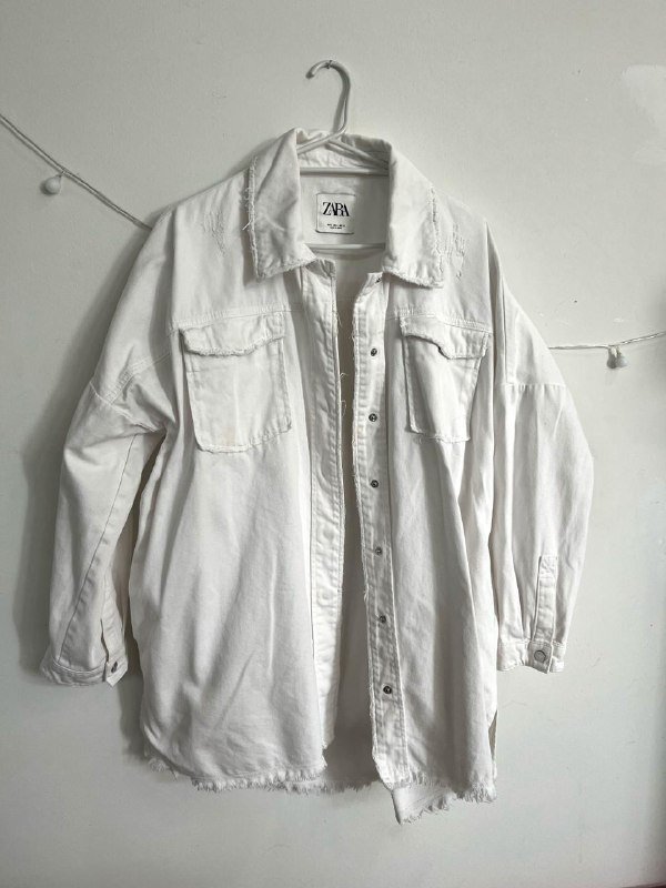Белая джинсовка Zara мужская оверсайз 6