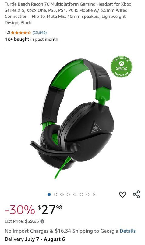 Turtle Beach Recon 70x наушники игровые для Xbox PS PC 2