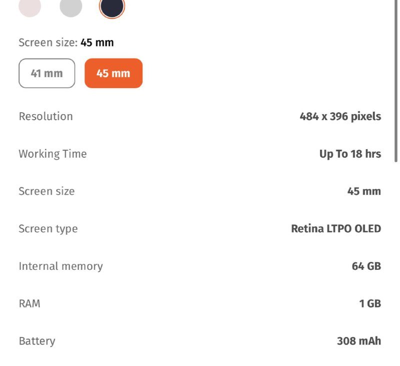 Apple WATCH series 9 GPS 45 мм черные 2