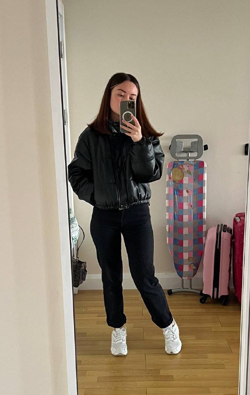 Кожаный пуховик Zara, размер XS 3