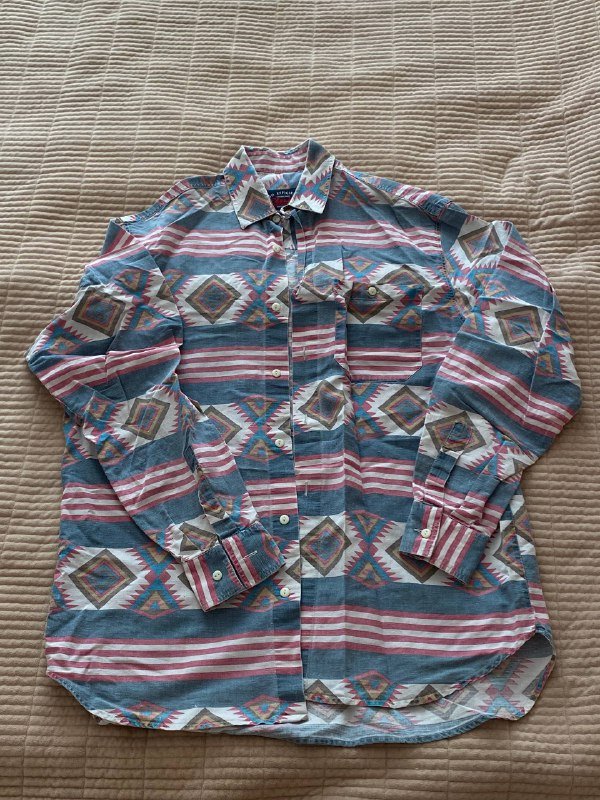 Винтажная хлопковая рубашка в этно стиле 4