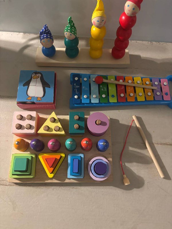 Детские игрушки наборы из ксилофона, сортеров, пазлов и развивающих игр