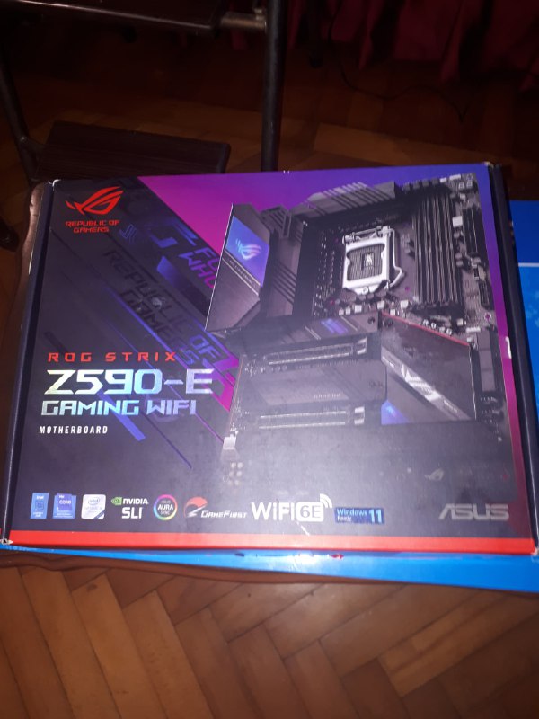 Материнская плата ASUS ROG STRIX Z590-E, процессор Intel Core i5-11600K, RAM G.SKILL 32GB