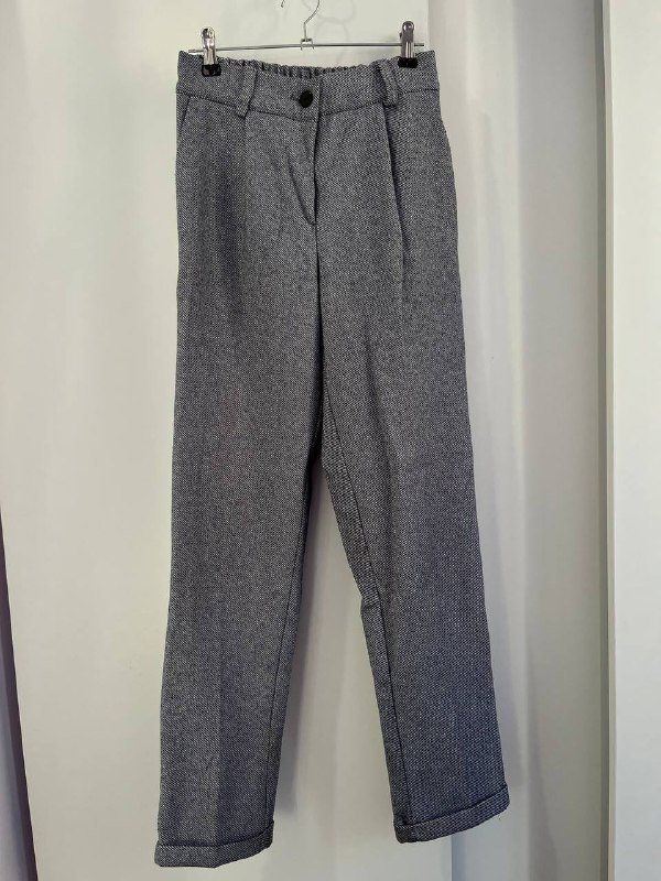 Брюки женские шерсть, кожаные прямые, кожаные бананы темный шоколад, размер хs