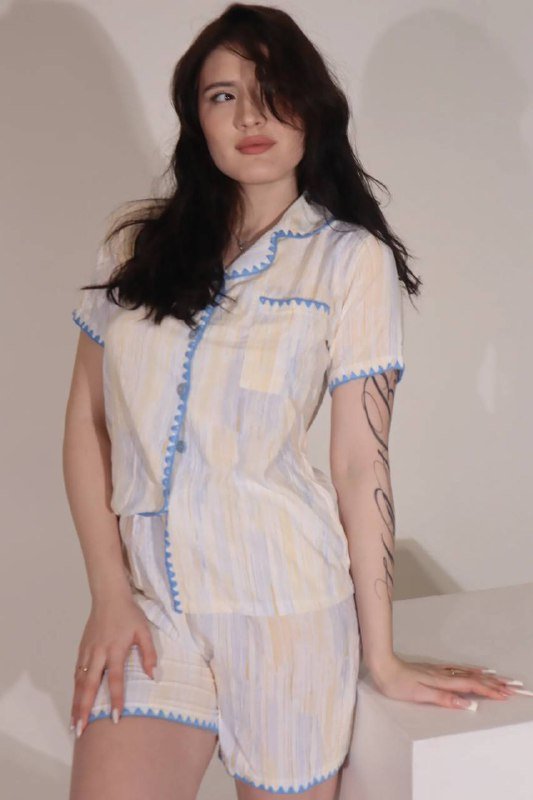 Натуральная хлопковая пижама для женщин