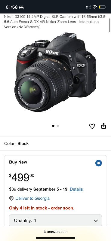 Фотоаппарат Nikon d3100 с аксессуарами