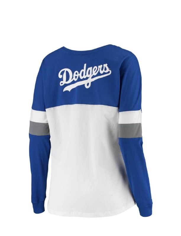 Women's Los Angeles Dodgers Lace-Up Long Sleeve T-Shirt 3
