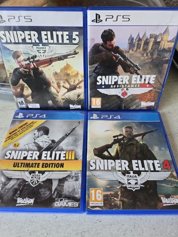 Диски игры Sniper Elite 3,4,5, Resistance для PS4/PS5