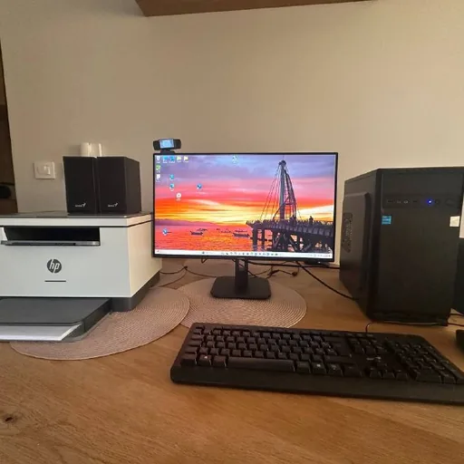 Компьютер, принтер HP LaserJet MFP M236dw, монитор, клавиатура