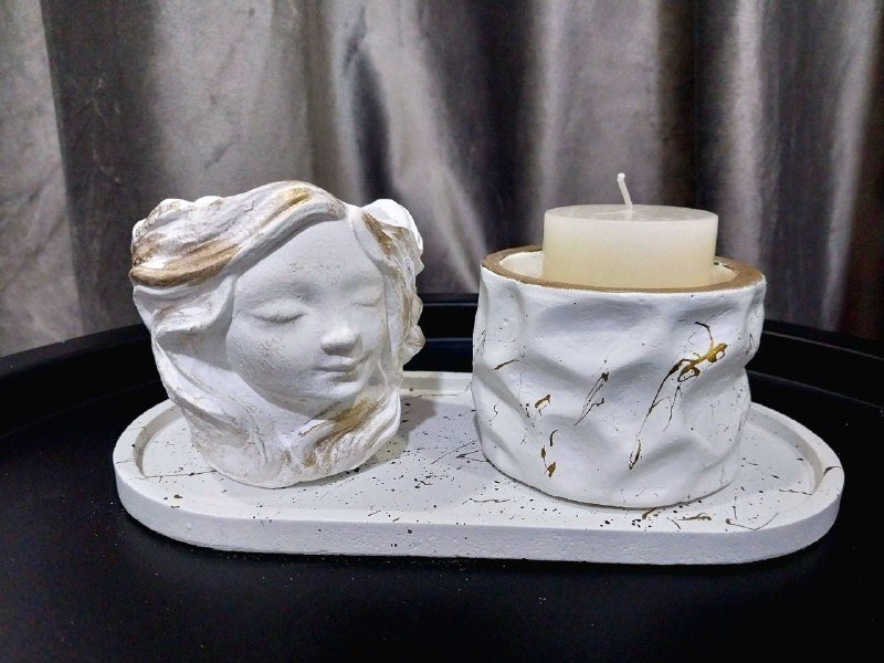 Фигурки из цемента для декора и горшки 3