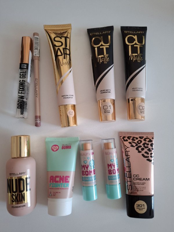 Косметика Stellary и Beauty Bomb набор тональных кремов и других средств