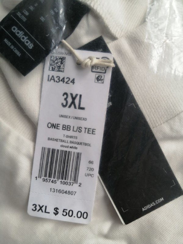 Adidas унисекс футболка с длинным рукавом 3XL 5