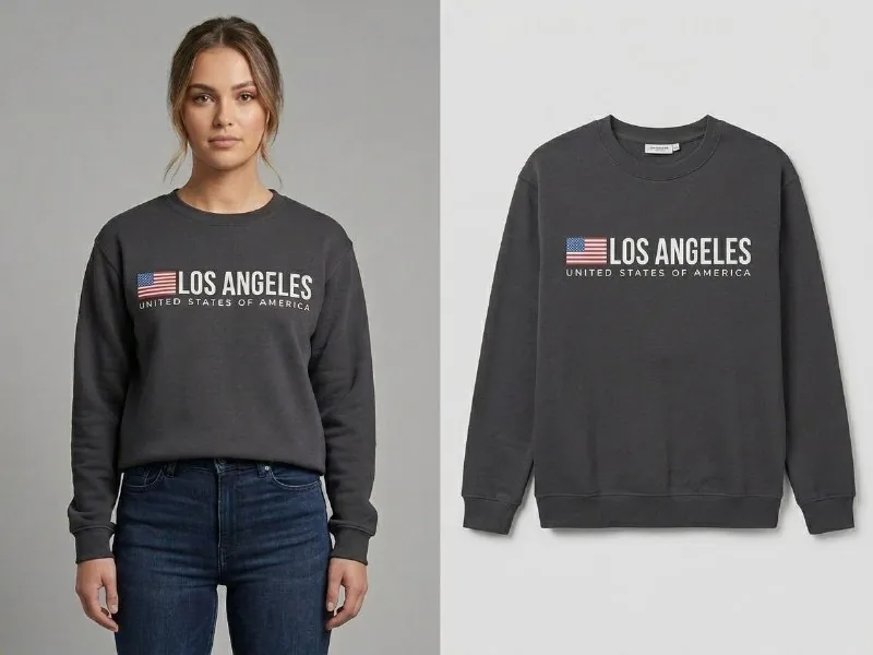 შავი სვიტშოტი „Los Angeles“, ზოლიანი მაისური, მაისური „ბუ“ 1