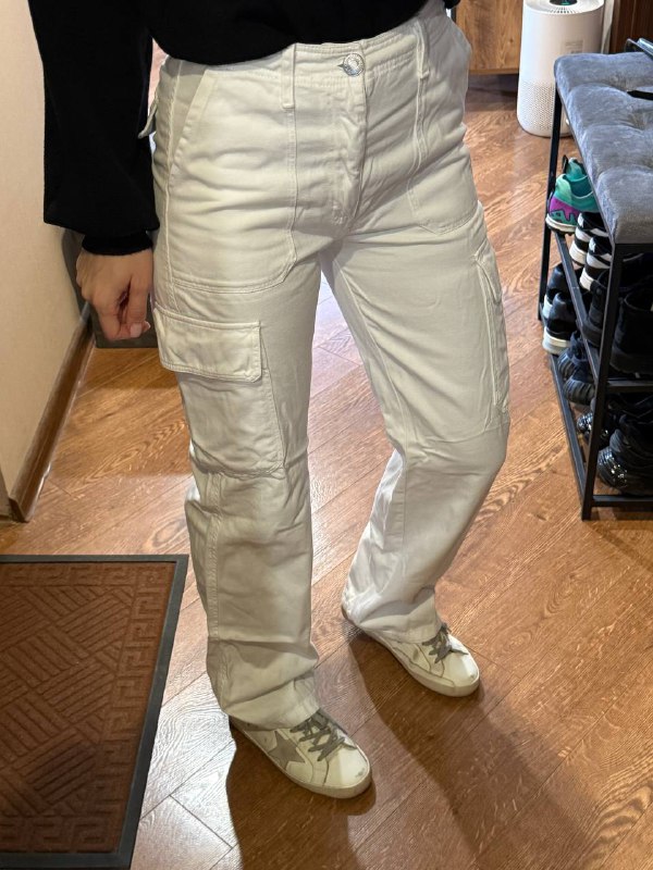 Брюки Zara XS, Белые карго Zara XS/S, Юбка шорты Bershka XS, Карго Pull bear XS/S 2