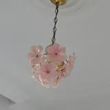 Большая люстра, два плафона, розовая люстра, карма 5