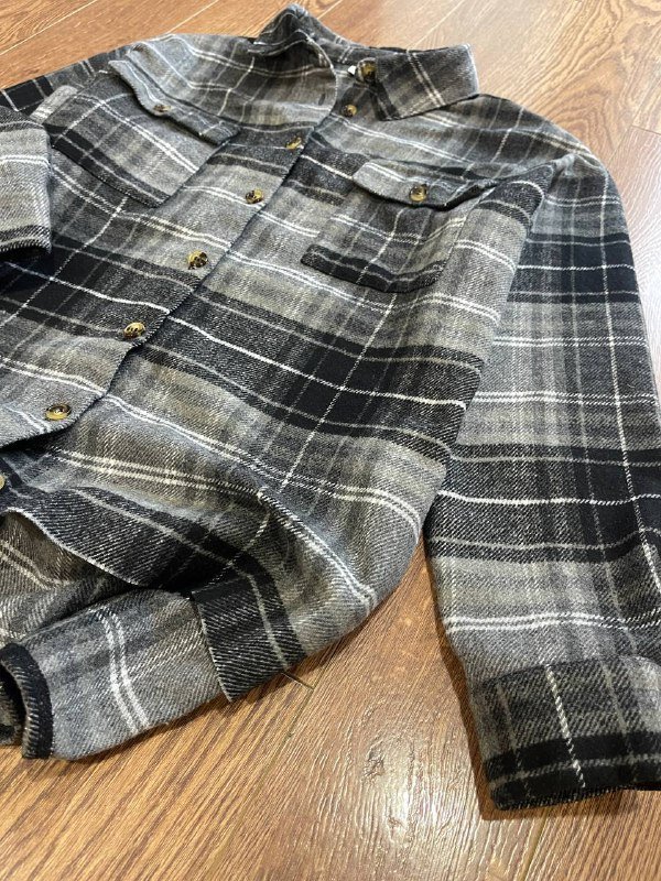 утепленная рубашка в клетку размер S 3