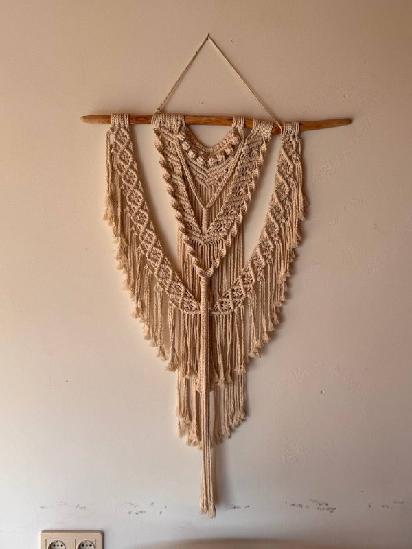 Круглое зеркало, ловцы снов, макраме-панно 3