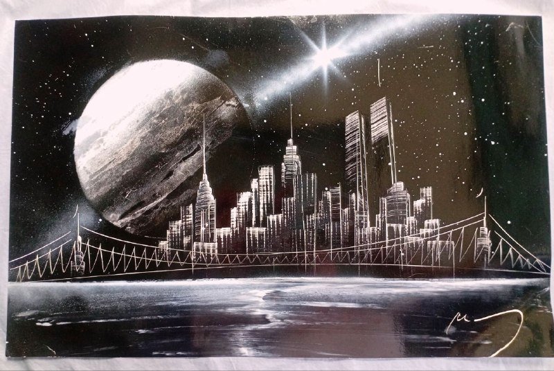 3 оригинальные авторские картины Нью-Йорк Spray Paint Art 2