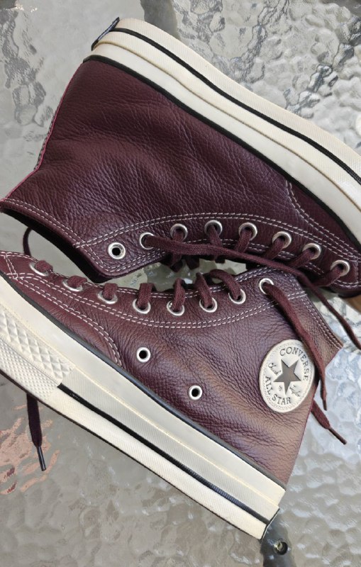 Converse Chuck Taylor All Star 70 бордовые кожаные кеды