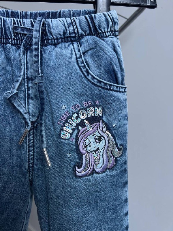 Новые джинсы с микро-начесом для детей 4-6 лет 4