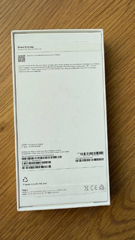 iPhone 16 pro max 256gb, черный, eSIM 1