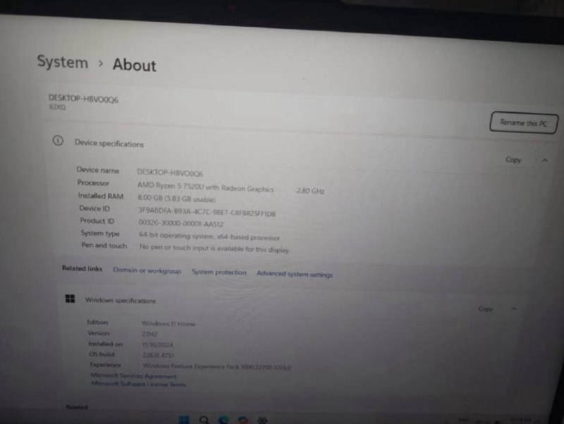 Lenovo IdeaPad slim 3 Ryzen 5 8GB 512GB ноутбук 7