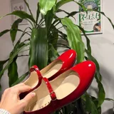 Красные балетки Mary Jane, 39 размер 2