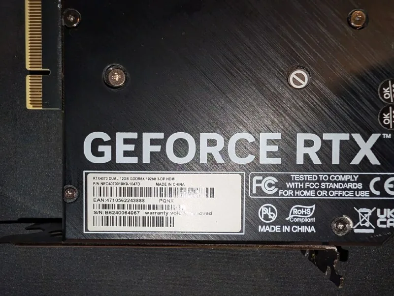 видеокарта Palit Geforce 4070 Dual 1