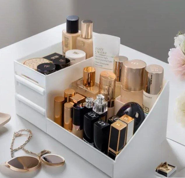 Белый матерчатый 12-карманный органайзер, пластиковый органайзер с 2 ящичками 5