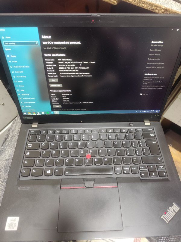 Ноутбук ThinkPad X13 gen 1, Intel i5, 16GB RAM, 512GB SSD 4